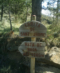 Rètol de l'ermita de Sant Jaume 